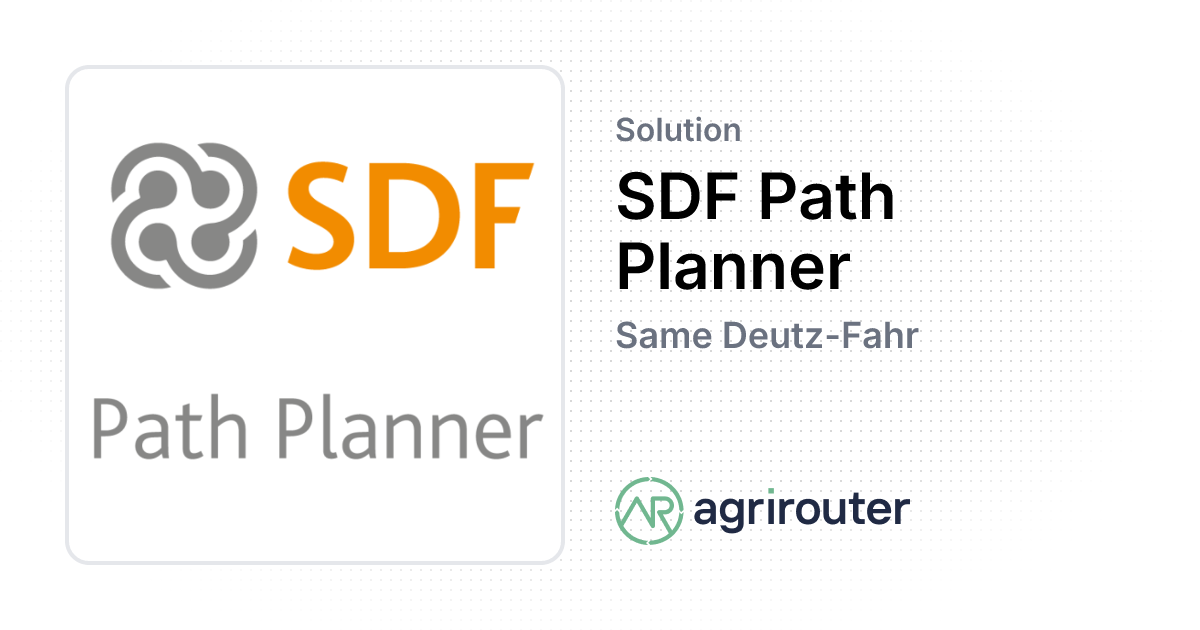 SDF Path Planner — agrirouter Solution-Finder