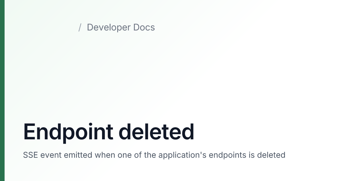 Endpoint deleted — agrirouter Developer Docs