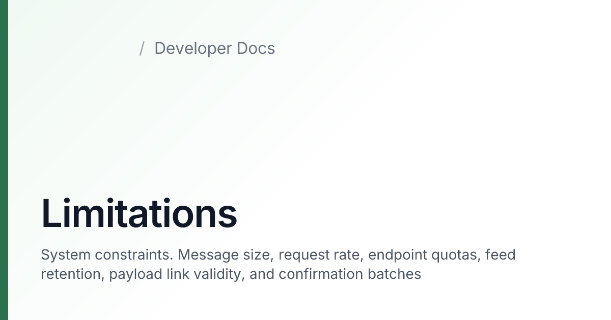 Limitations — agrirouter Developer Docs
