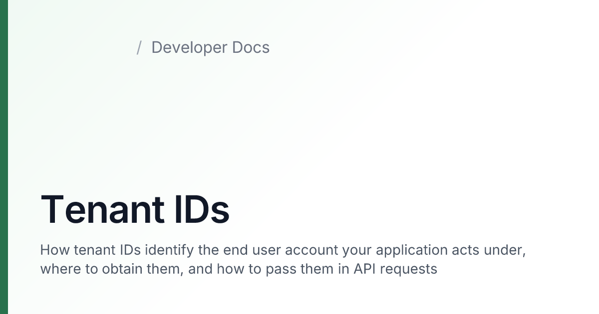 Tenant IDs — agrirouter Developer Docs